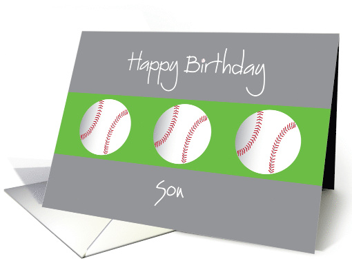 Happy Birthday for Son with Trio of Baseballs card (1172658)