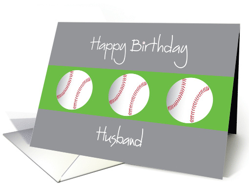 Happy Birthday for Husband with Trio of Baseballs card (1172670)