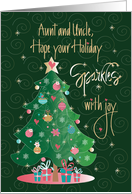 Hand Lettered Decorated Sparkling Christmas Tree with Ornaments card