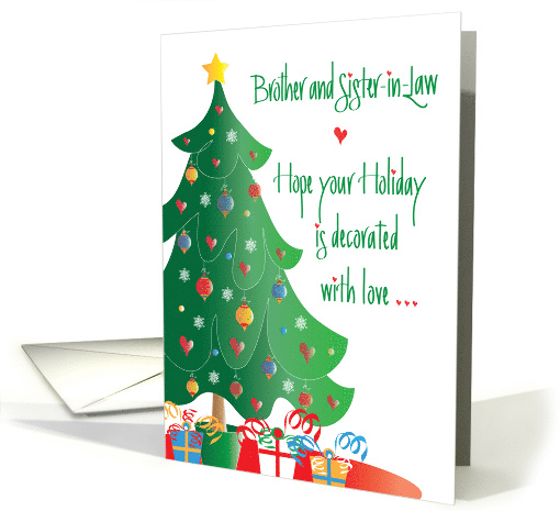 Christmas for Brother and Sister-in-Law, Decorated Tree and Gifts card