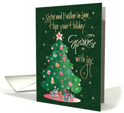 Christmas for Sister and Brother in Law Decorated Sparkling Tree card