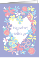 Hand Lettered Mother-in-Law Day, with Two Rows of Colorful Flowers card