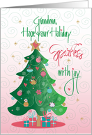Christmas for Grandma Holiday Sparkles with Joy Christmas Tree card