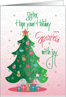 Christmas for Sister Hope Holiday Sparkles with Joy Decorated Tree card