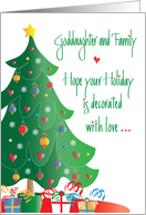Christmas for Goddaughter and Family, Christmas Tree and Ornaments card