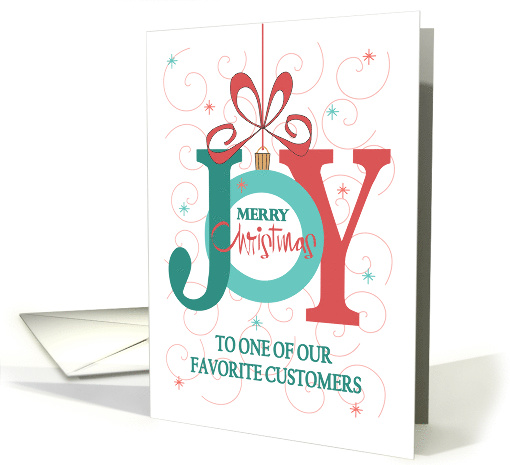 Business Hand Lettered Christmas Joy Ornament for Customers card