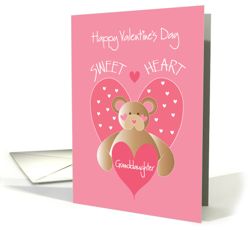 Valentine's Day for Sweetheart Granddaughter, Bear with Hearts card