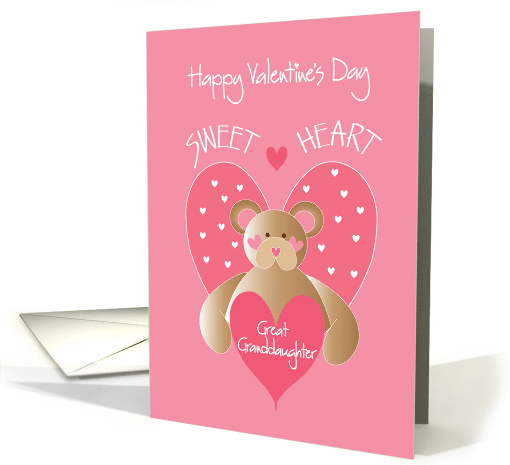 Valentine's Day for Sweetheart Great Granddaughter with Hearts card
