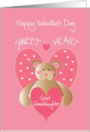 Valentine’s Day for Sweetheart Great Granddaughter with Hearts card
