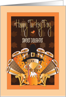 Hand Lettered Thanksgiving for Daughter Happy Turkey Day with Heart card