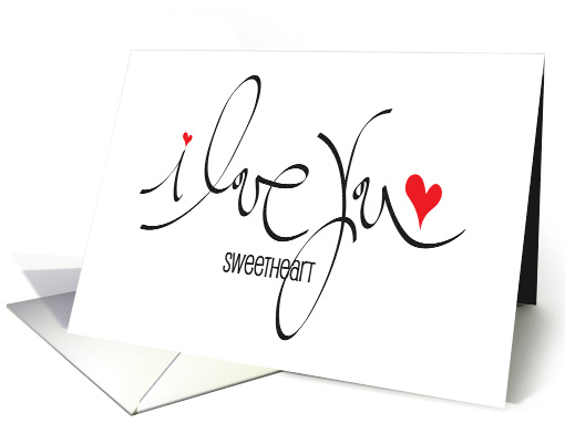 Hand Lettered Valentine's Day Sweetheart I Love You with... (1180088)