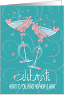 Wedding Congratulations Great Nephew and Wife Champagne Glasses card