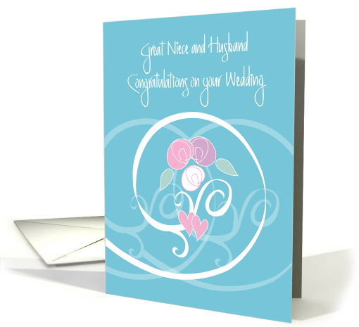 Wedding Congratulations for Great Niece and Husband, with Swirls card