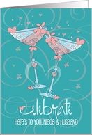 Wedding for Niece & Husband Celebrate Toasting Glasses and Hearts card