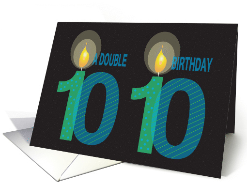 Birthday for Twin 10 Year Olds, Double Birthday with Candles card