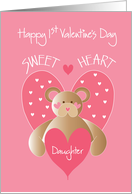 First Valentine’s Day for Daughter, Bear Sweetheart card