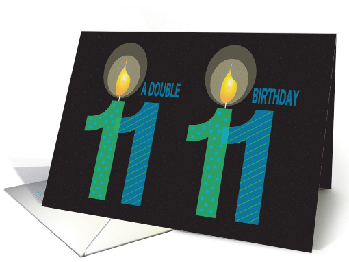 Twin 11 Year Old Birthday, Double Birthday with Candles card (1183432)