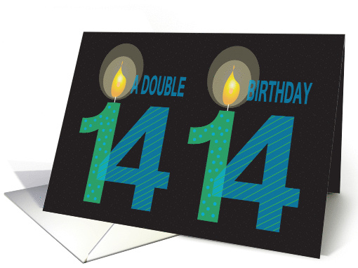 Twin 14 Year Old Birthday, Double Birthday with Candles card (1183436)