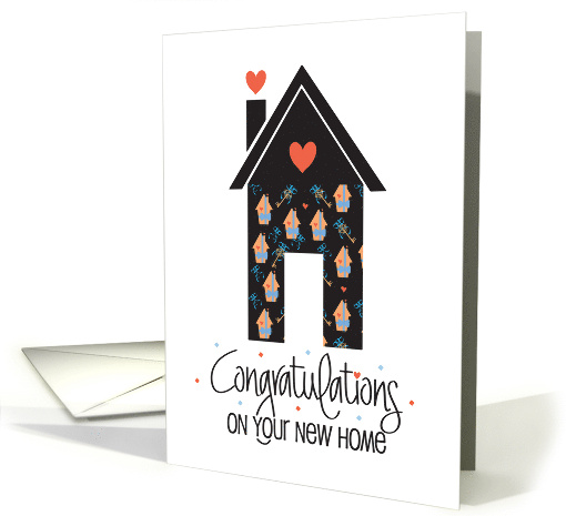 Realtor's Congratulations on Buying New Home with Patterned Home card