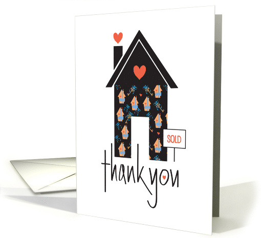 Hand Lettered Realtor's Thank You to Client for Sale of Home card