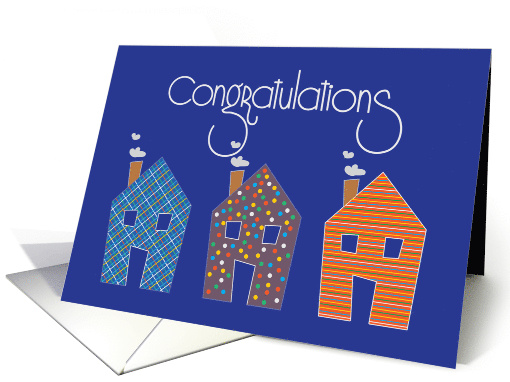 Congratulations on New Home, Trio of Patterned Homes card (1183474)