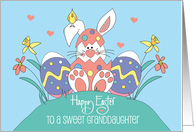 Hand Lettered Easter for Sweet Granddaughter Bunny in Eggshell card