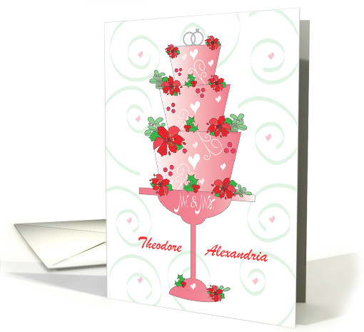 Christmas Wedding Congratulations Poinsettia Cake and... (1184474)