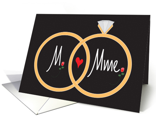 French Anniversary Congratulations, Wedding Rings, M. and Mme. card