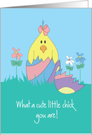 Easter for Kids with Cutest Chick in Colored Easter Egg card