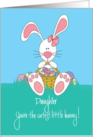 Easter for Daughter, Cutest Bunny with Basket and Eggs card