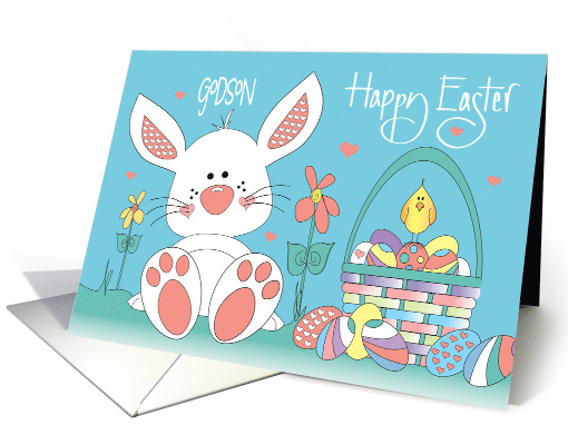 Easter for Godson White Bunny with Woven Easter Egg... (1190744)