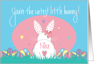 1st Easter for Niece, You’re the Cutest Little Bunny, Eggs & Hearts card