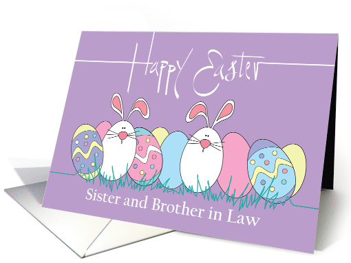 Easter for Sister and Husband, Decorated Easter Eggs & Bunnies card