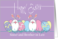 Easter for Sister and Husband, Decorated Easter Eggs & Bunnies card