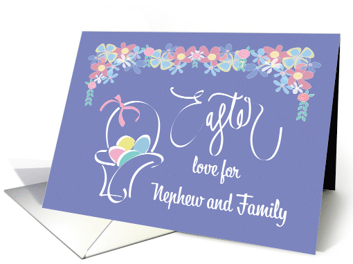 Hand Lettered Easter for Nephew and Family, Easter Egg Basket card
