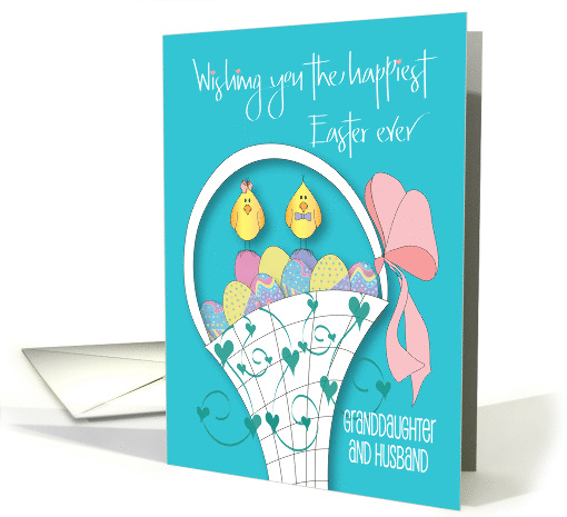 Hand Lettered Easter for Granddaughter and Husband Easter Basket card