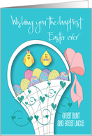 Easter for Great Aunt and Great Uncle Easter Egg Basket and Chicks card