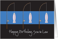 Happy Birthday for Son-in-Law, Fishing Rods and Fish card