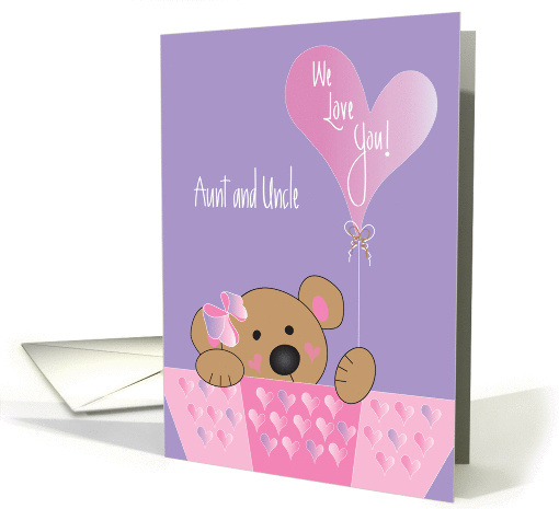 Valentine for Aunt and Uncle, Bear with Heart Balloon card (1205454)