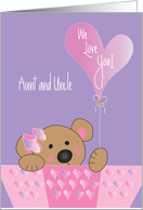 Valentine for Aunt and Uncle, Bear with Heart Balloon card