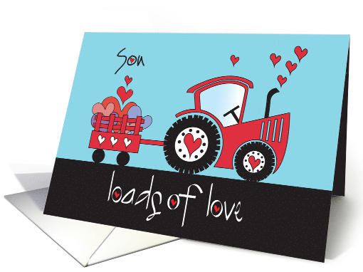 Hand Lettered Valentine for Son Loads of Love with Red... (1205456)