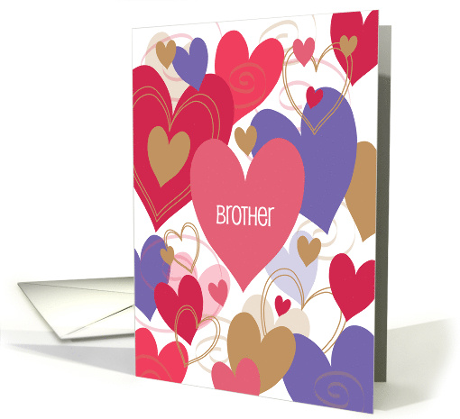 Valentine for Brother with Bright Colored Hearts of... (1205464)