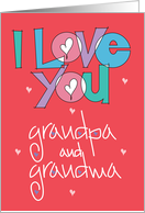 Hand Lettered I Love You Valentine’s Day for Grandma & Grandpa card