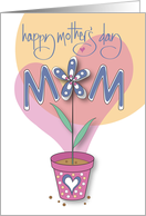 Hand Lettered Mother’s Day from All your Children Flower Pot and Heart card