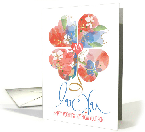 Mother's Day to Mom from Son Love You Watercolor Floral... (1208952)