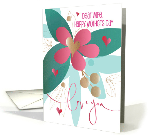 Hand Lettered Mother's Day for Wife Floral Love You From Husband card