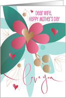 Hand Lettered Mother’s Day for Wife Floral Love You From Husband card