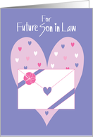 Hand Lettered Valentine for Future Son in Law, Hearts with Envelope card