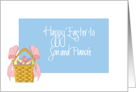 Easter for Son and Fiance, Basket with Colored Eggs card
