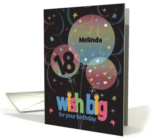 Birthday for 18 Year Old, Wish Big Balloon Trio with Custom Name card